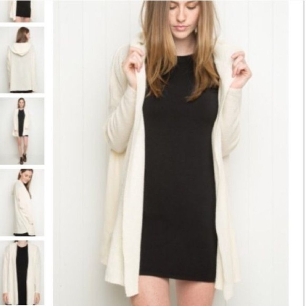 Brandy Melville Ayara cream knit hooded cardigan